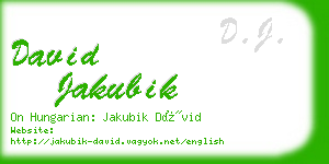 david jakubik business card